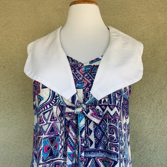 🌺 Vintage Barkcloth Maxi-Dress Muu-Muu 1970s - Picture 6 of 8